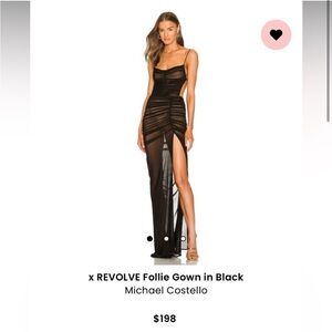 REVOLVE x Michael Costello Follie Gown - Black. Retail $198